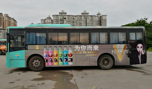 惠州巴士广告-天喔鸡尾酒车身广告案例