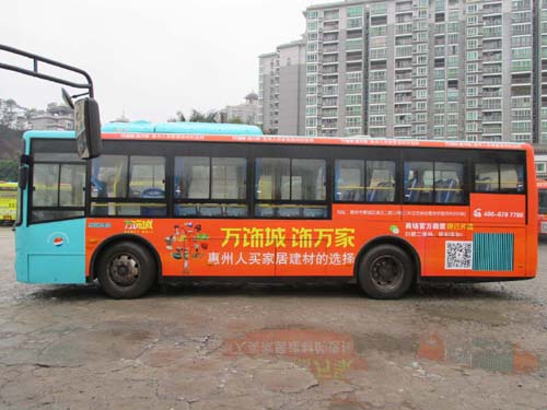 惠州公交车广告公司-万饰城装饰城客户案例